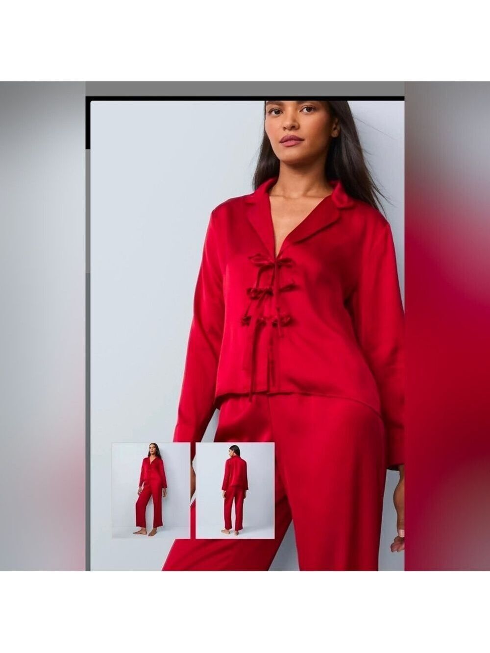 Ann Taylor Red Blouse Pajama Top